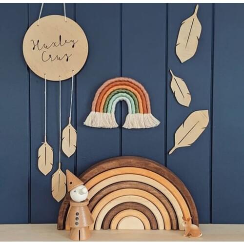 Nordic Kids Room Rainbow Hanging Decoration Woven Rainbow Tapestry Wall Hanging Living Room Bedroom Home Pendant