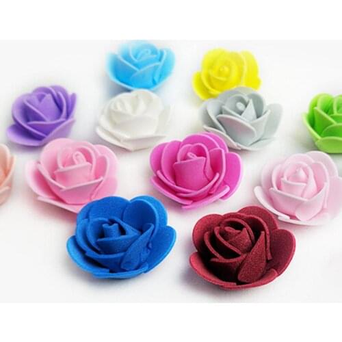 Arrival 500Pcs 3.5cm PE Foam Rose Artificial Flower DIY Bear Doll Wedding House Decor Artificial rose DIY decoration solid color
