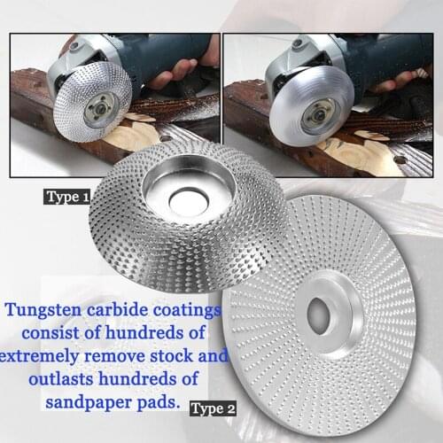 Grinder Shaping Disc Wood Grinding Wheel Angle Grinder Disc Wood Carving Sanding Abrasive Tool for Angle Tungsten Carbide Coatin