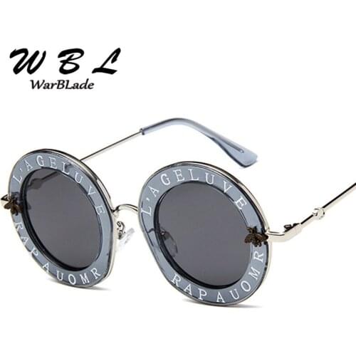 WarBLade Women Round Sunglasses 2019 Vintage Brand Designer Female Black Shades Sun Glasses Men Unisex New Trendy Eyewear