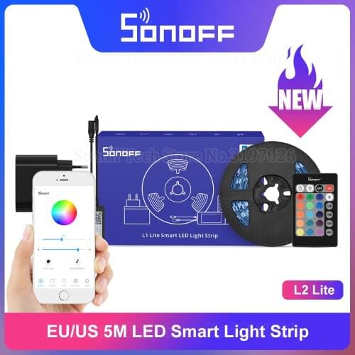 Itead SONOFF L1 Lite 5M LED RGB Light Strip 16 Million Colors Atmosphere Light Control via eWeLink Support Google Home Alexa