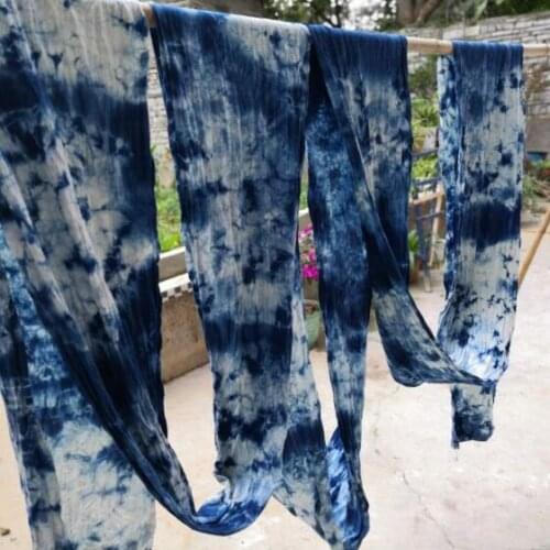 Bandhnu Fabric Chinese folk Tie-dye Blue 200*85cm