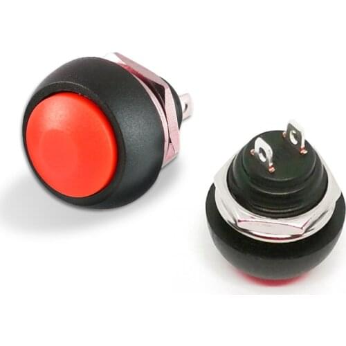 10pcs 3A 125V Push Button Switch PBS-33B Mini 2PIN 12MM Momentary No-locking Self-reset Waterproof Round Switches Power switch