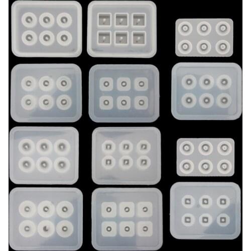 12Pcs Beads Resin Molds Kit Epoxy Resin Silicone Mold with Hole for Gemstone Cabochon Jewelry Casting 9mm/12mm/16mm ball beads