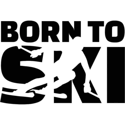16.6CM*11.2CM Born To Ski Extreme Winter Sport Fashion Car Styling Stickers Decals Vinyl
