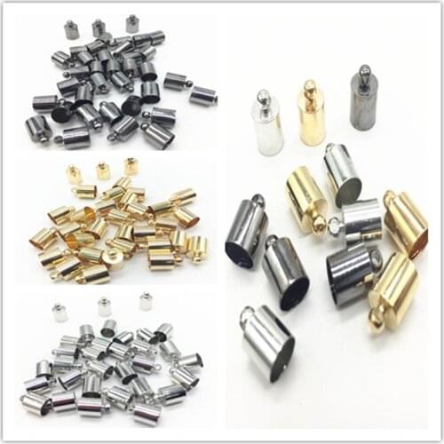 20pcs 7*11 /5*10mm DIY Necklace Earring End Tip Cap Fit For Tassel Leather Cord End Crimp Caps Beads Caps For Jewelry Making