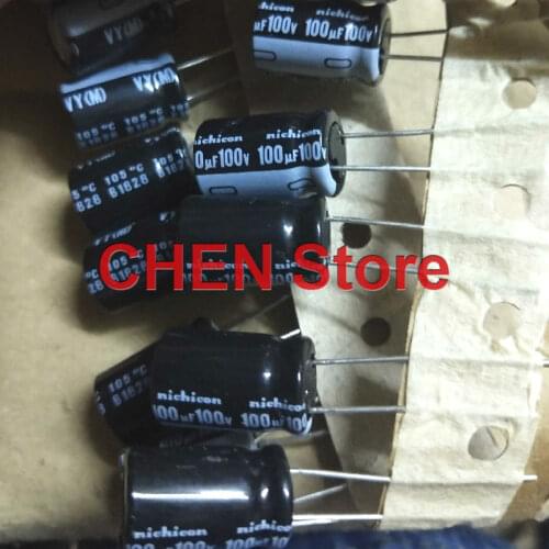 20PCS/50PCS NICHICON VY 100V100UF 10X16MM Aluminum Electrolytic Capacitor vy 100uF/100v 105 degree 100uf 100v Small Volume