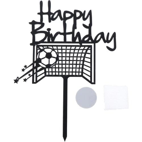 Football Acrylic Cake Topper Novelty Soccer Happy Birthday Cake Topper For Boys Birthday Sports Party Cake Decorations