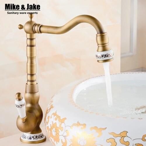 2017 bathroom antique tap basin faucet vintage kitchen sink tap brass tap torneira banheiro basin mixer water bronze faucet