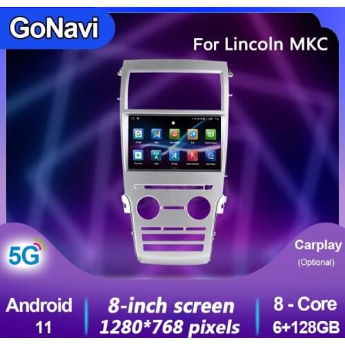 GoNavi android 11 car radio Central Multimedia intelligent system tonch screen with gps MP5 Navigation carplay For Lincoln MKC