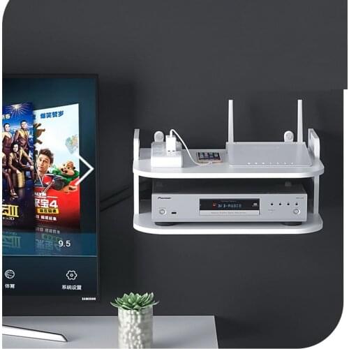 Wall Mounting PVC Wireless Wifi Router Boxes TV Set Top Box DVD Player Stand telephone Holder Rack Shelf Bracket organizer