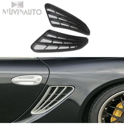 Real Carbon fiber side vents intake fender air flow abdeckung for Porsche Cayman S 987