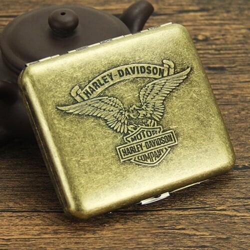 Retro Eagle Brass Alloy Classic Design Cigarette Case For 20 Pcs Smoking Accessories Mens Gifts Fashion Cigarettes Box Holder