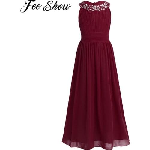 Elegant Summer Dress Chiffon Flower Girl Dress Princess Dresses Childrens Vestidos Costumes Wedding Birthday Party Dress