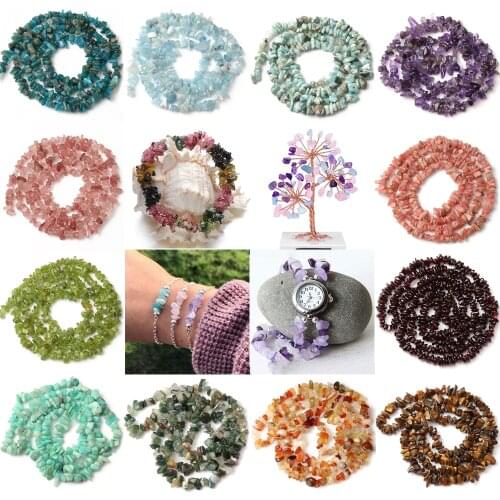 Natural Irregular Gravel Stone Bead 33inch Amethysts Garnet Agates Chips Beads for Jewelry Making DIY Bracelet Earrings 5-8mm