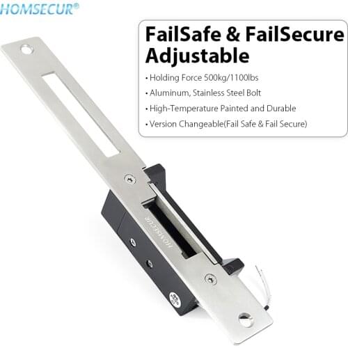 HOMSECUR 1100lbs Holding Force 12V Electric Strike Lock For Wood Door Metal Door