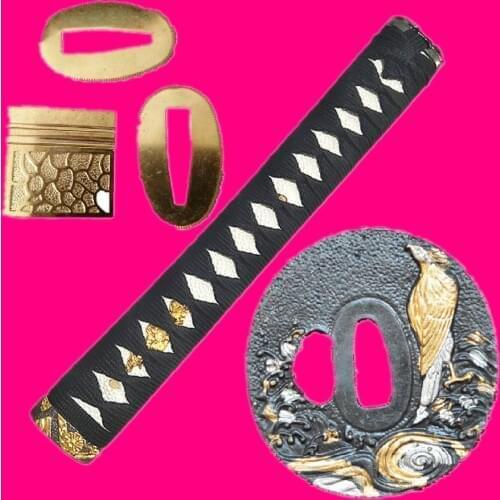 Quality Set Guard Handle Accessories For Sword Katana Wakizashi Tanto Tsuba Menuki Fuchi Kashira Handle Habaki Seppa