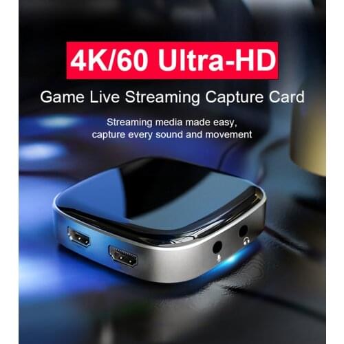 4K 60hz Loop Mic In Video Capture Card HDMI-compatible Type C USB 3.0 Game Record Live Streaming for Xbox PS4 Switch DVD Camera