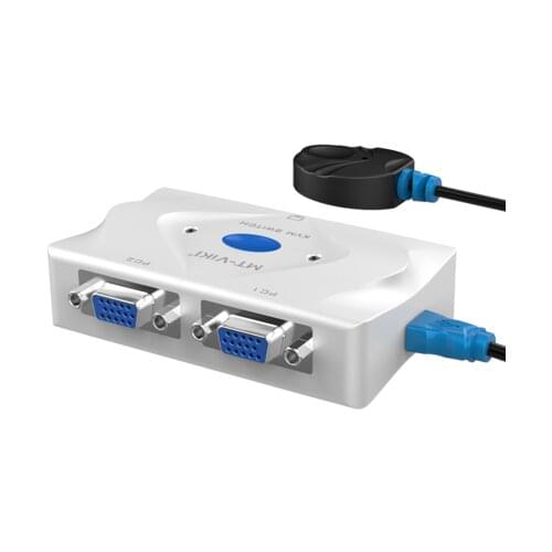 USB KVM Switch 2 Port VGA Box USB for Computer Mouse Switcher Keyboard 1920*1080 Splitter Sharing Switch with Hotkey Control