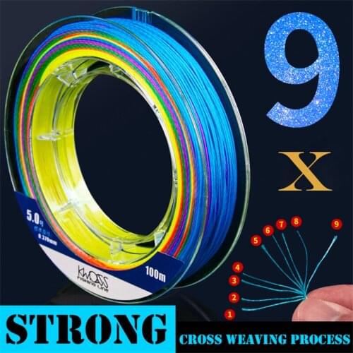 Lastest 9 Strand Braided Fishing Line PE Line Braid Multifilament Fishing Line Diameter 0.148mm to 0.470mm 20LB to101LB