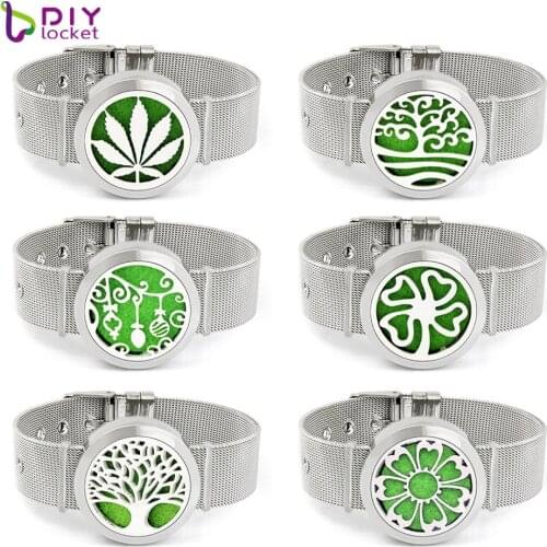 Fashion Stainless Steel 30MM Aromatherapy Duffuser Bracelet Locket Jewelry With Free Pads BD205-303