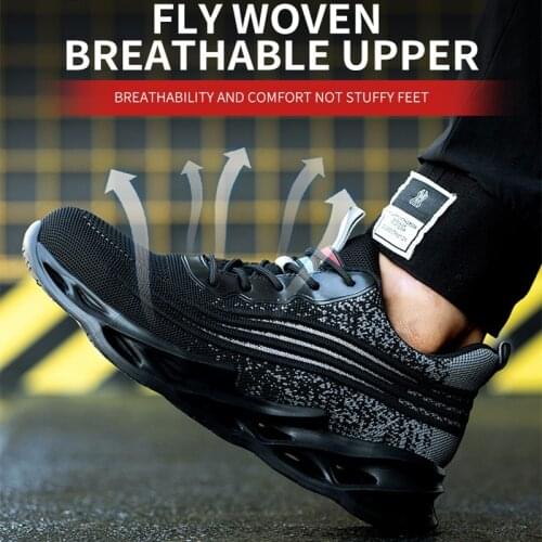 Fashion Air Mesh Steel Toe Work Shoes Breathable Working Shoes Man Safety Lightweight Puncture-Proof Safety Boots Dropshipping