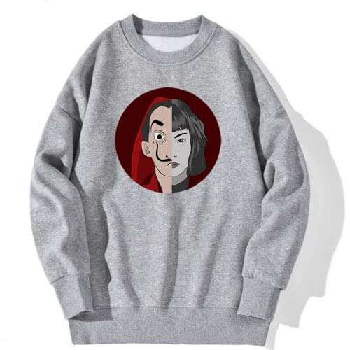 La Casa de papel Cartoon Sweatshirt For Mens Casual Harajuku Hoodie Vintage Hipster Tops Pullovers Retro Winter Supoleron Hombre