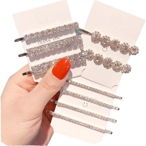 Hair Grip Clip Sets Hairpin For Women Girl Rhinestone Geometric Korean Handmade Fashion Head Accessories Mujer Wholesale