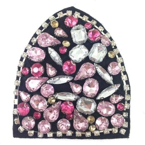 4pc Sew On Beaded Patch DIY Pocket Patchwork Handmade Patches For Clothes Shoes Bags Appliques AC1239