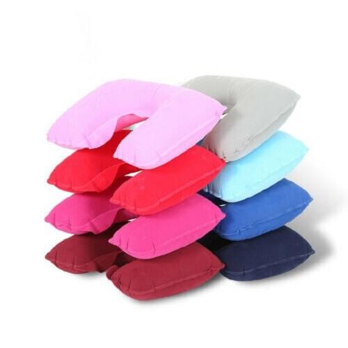 New Promotion Hot Sale Pillow Foldable U-Shaped Neck Support Pillow Inflatable Cushion Travel Airplane Airplane Sleep