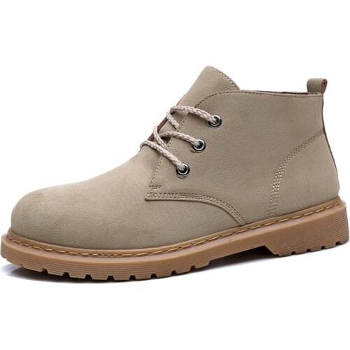 2021 Spring Autumn New Casual Breathable Boots Men Lace-up Martin Boots for Male All-match Comfortable Non-slip Flat Mens Boots