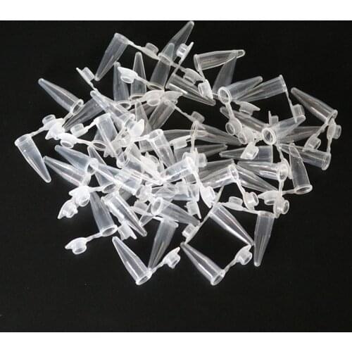 Wholesale Micro 0.2ml Centrifuge Tube 50 Test Tubes Transparent Plastic Tube Container Science Laboratory Test Accessories Lid