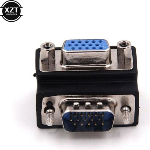 VAG to VAG Adapter 90 Degree Right Angle 15 Pin Male to Female Mini Converter Connector For TV Monitor Computer Laptop Projector