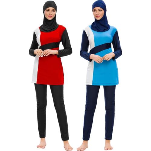 Full Cover Muslim Women Swimwear Buikini Swimsuit Modest Hijab Beachwear Islam Swimming 3pcs Bathing Suit Arab Costume Plus Size