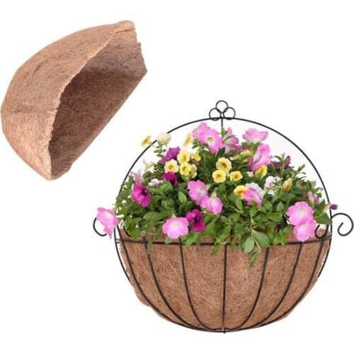 15.7 Inch Half Round Replacement Plant Basket Liners Coconut Fiber For Hanging Basket Wall Flower Basket Half Circle Wall Plante