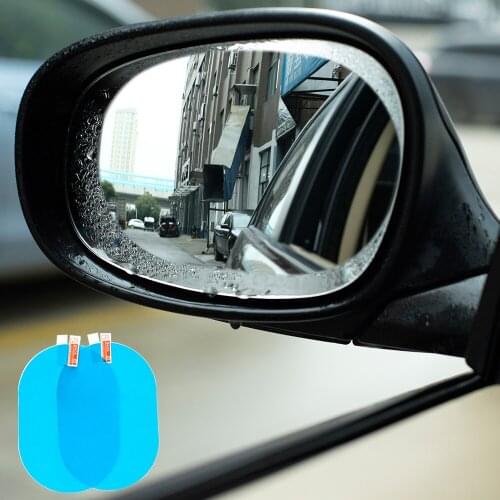 2Pcs Anti Fog Car Sticker Car Mirror Window Clear Film Car Rearview Mirror Protective Film Waterproof
