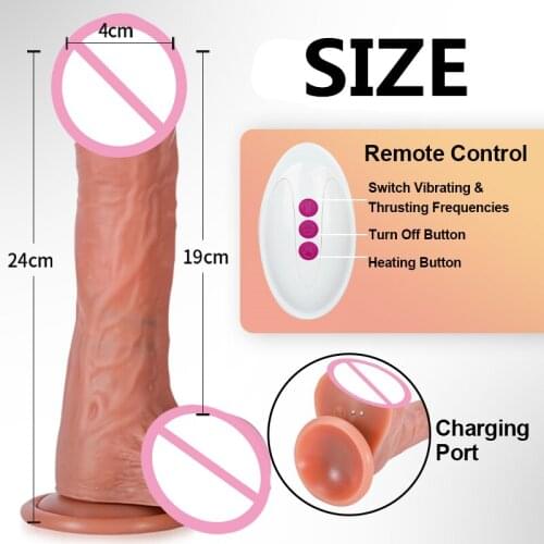 Realistic Dildo Automatic Telescopic Heating Dildo Penis Massage Vibrator For Women Masturbator Shop Adult Sex Products Toys