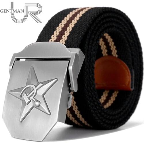 New Men & Women High Quality Belt 3D Soviet Labor Venus Canvas Belt Soviet Memory CCCP Luxury Jeans Military Tactical Belts