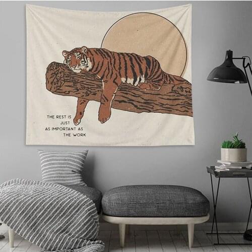 Animal Series Wall Tapestry Sun Moon Ins Background Cloth Nordic Landscape Tapestry Boho Wall Hanging Bohemian Home Decoration
