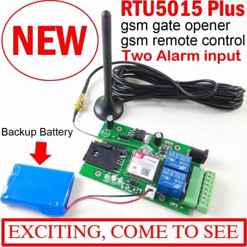 Free shipping Updated Version GSM Gate Door Opener Rechargeable backup battery supported power off alarm RTU5015 Plus with app