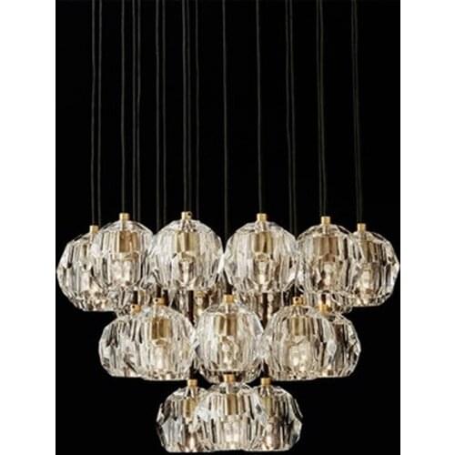 Modern Crystal Pendant Light Singal LED Pendant Lamp Vintage Hanging Light Retro Suspended Lighting for Living Dining Room Decor