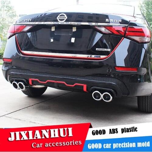 For Sentra SYLPHY Body kit spoiler 2020-2021 For Nissan Sentra ABS Rear lip rear spoiler front Bumper Diffuser Bumpers Protector
