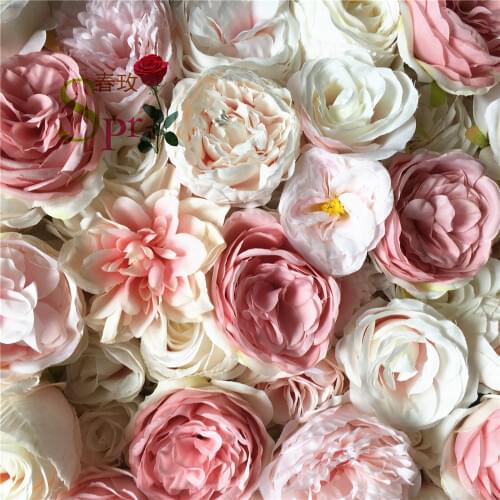 SPR 10pcs/lot artificial rose flower wall panels wedding backdrop artificial flower table runner centerpiece decorativ floral