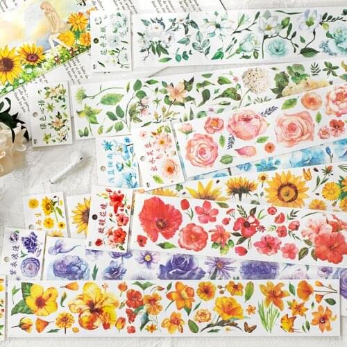 Flowers Decoration Stationery Sticker Diy Ablum Diary Scrapbooking Label Sticker Stationery