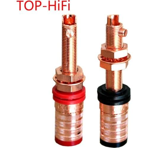 TOP-HiFi 4pcs CMC 858LCU CMC Terminals Red Black Connector Amplifier Terminal Binding Post shaft Speaker