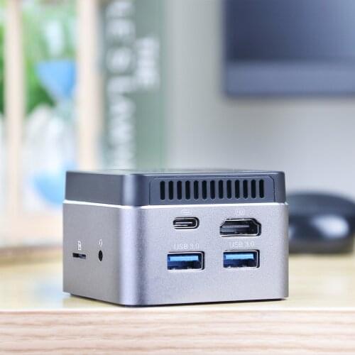 XCY Quad-Core Mini PC N4100 8GB LPDDR4 128GB M.2 SSD 2,4G/5,0G WiFi BT 4,2 4K 60Hz USB-C