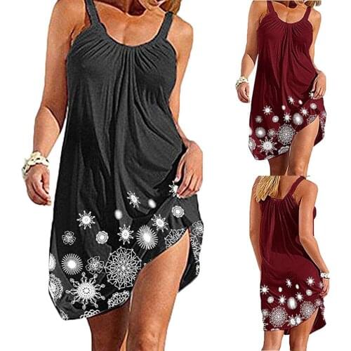 Hot Summer Boho Sexy Beach Dress Geometry 3D Print Women Sleeveless Dresses Streetwear Vintage Beachwear Girls Loose Night Dress
