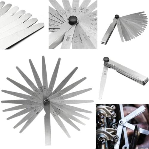 1 Set Metric Feeler Gauge 17 Blades 0.02-1.00mm For Measurements Tools