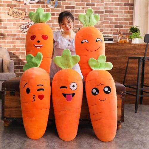 1pc 45/70/90cm Cartoon Smile Carrot Plush toy Cute Simulation Vegetable Carrot Pillow Dolls Stuffed Soft Toys for Children Gift