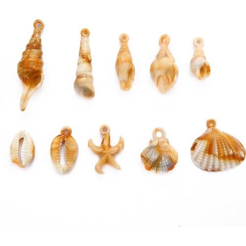 12-50Pcs 30g Mix 10Styles Acrylic Shells Conch Starfish Shapes Beads Charm Pendant for Bracelet Necklace DIY Jewelry Making
